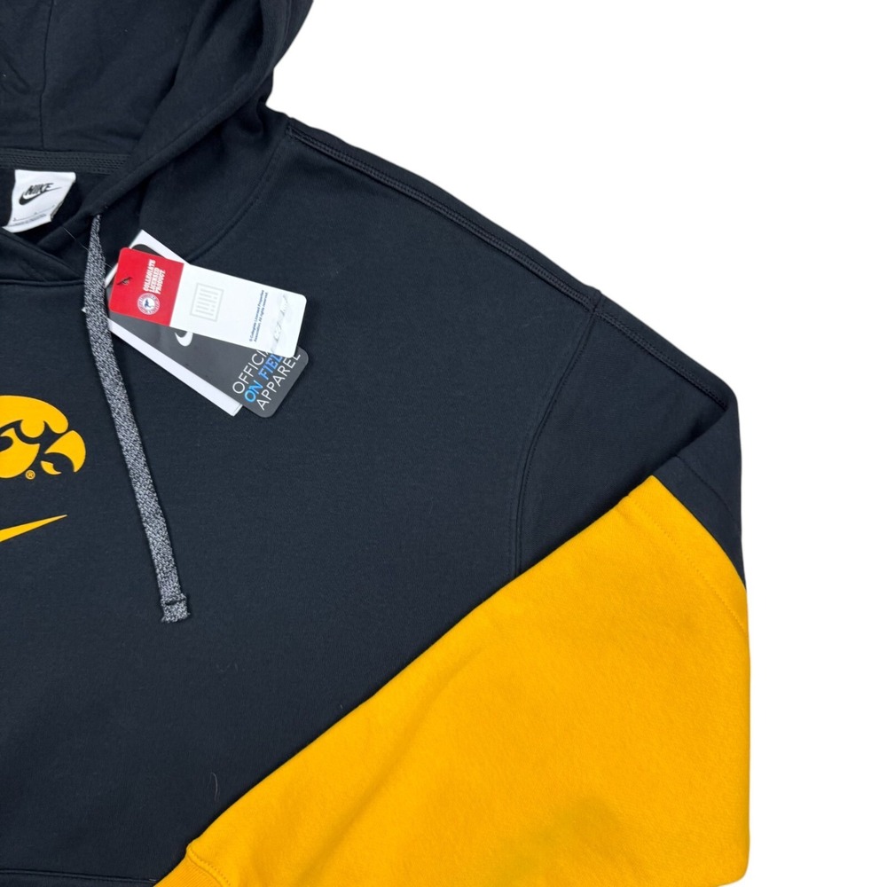 Nike Iowa Hawkeye's Women's L On-Field Pullover Hoodie Black Yellow Center Logo - Picture 4 of 12